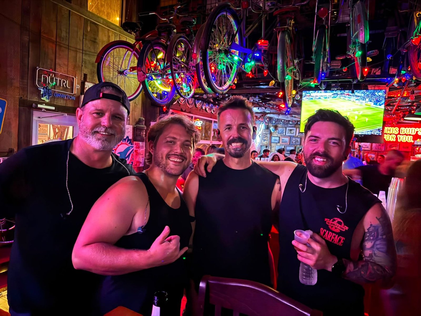 The band together after a show at AJ's Grayton Beach